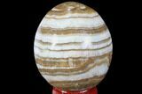 Polished, Banded Aragonite Egg - Morocco #98429-1